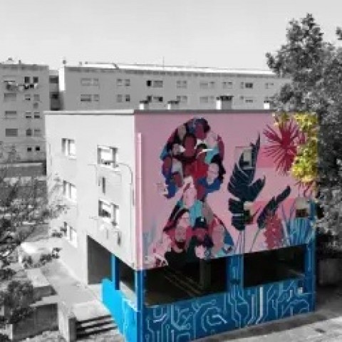 Mural pintado no Bairro do Zambujal